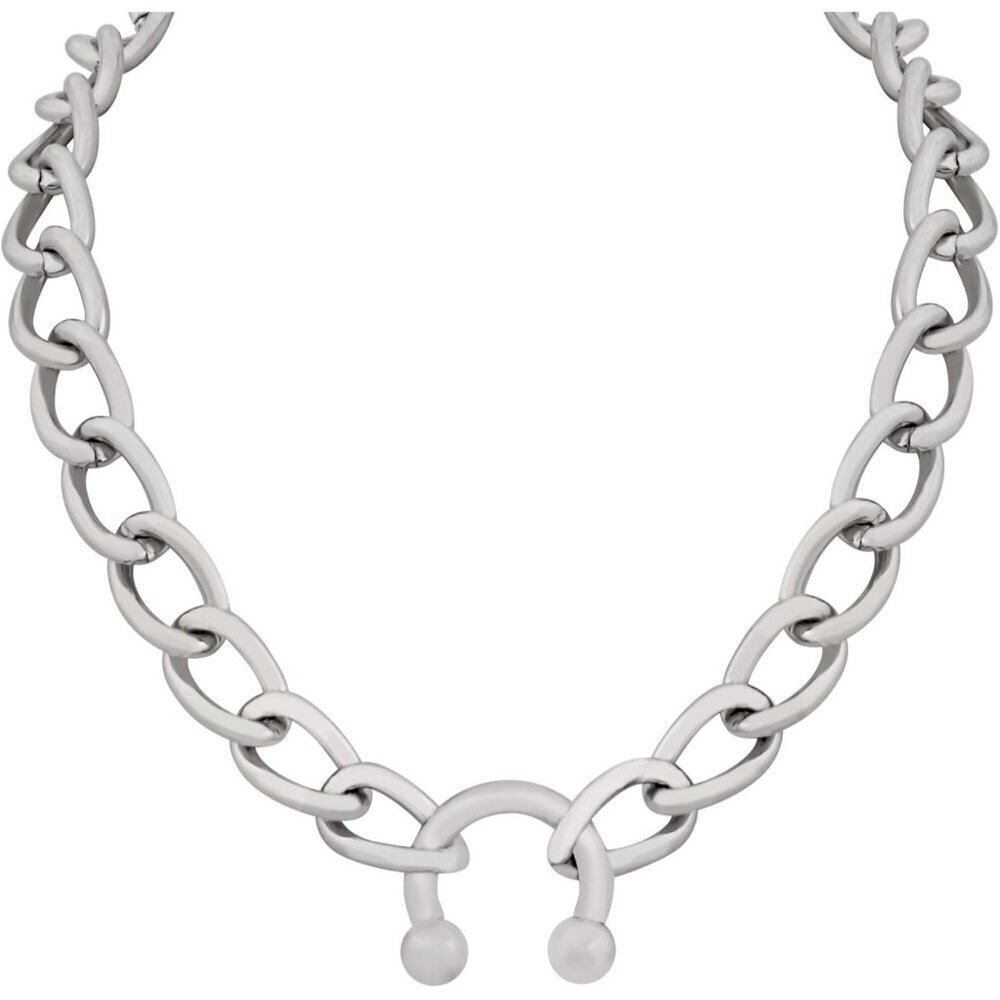 Silver Chunky Choker Zinc Steel Punk Goth Necklace for Women